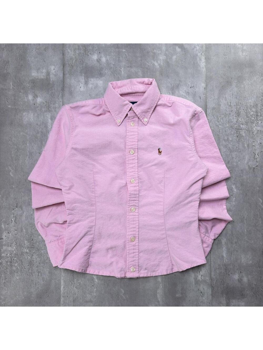 Y2K Pink Polo Ralph Lauren Long Sleeve Button Up Shirt